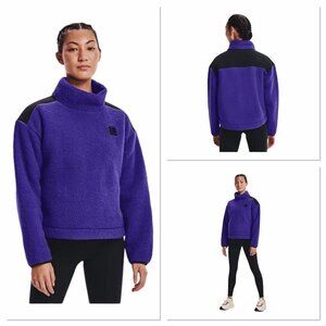 Women's UA Sherpa Fleece Mock Neck Jacket Pullover Blue / Black  Size XL‎ NWOT